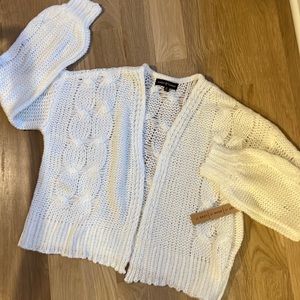 Almost Famous New Crochet Open Cardigan Sweater M